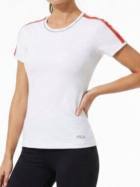 Fila Stretch Crew Neck Shoulder Stripe Tee NEW- Sz. Sm